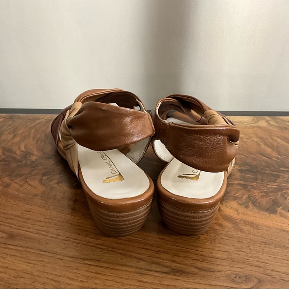 Canal Grande Tan and Cream Leather Sandal, EU Size 38, New in Box - Picture 5 of 7